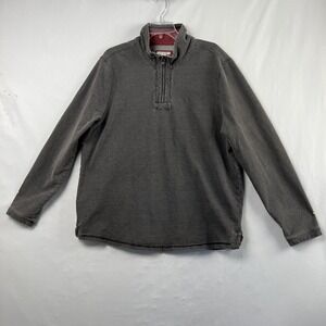 Carbon 2 Cobalt  1/4 Zip Men's Large Pullover Ribbed Gray Sweatshirt Casual